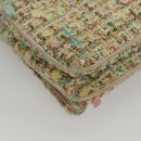 CHANEL Chain Shoulder Bag tweed Pink CC Auth MX268-12