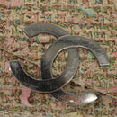 CHANEL Chain Shoulder Bag tweed Pink CC Auth MX268-9