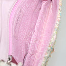 CHANEL Chain Shoulder Bag tweed Pink CC Auth MX268-18