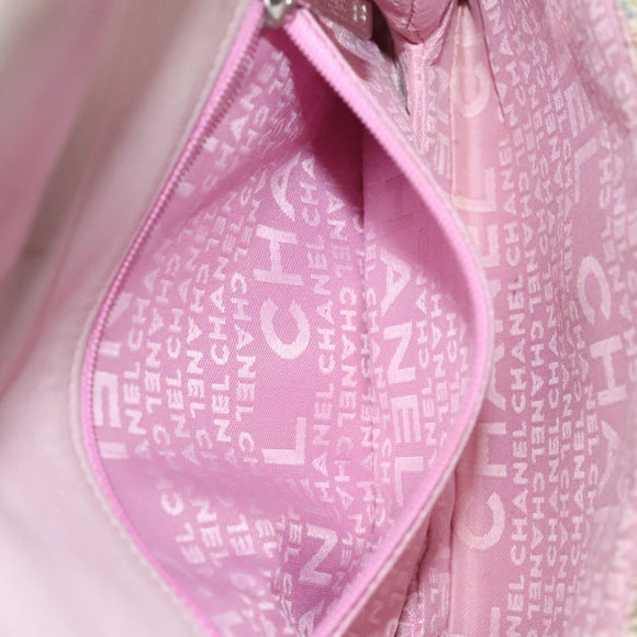 CHANEL Chain Shoulder Bag tweed Pink CC Auth MX268