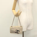 CHANEL Chain Shoulder Bag tweed Pink CC Auth MX268-24