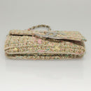 CHANEL Chain Shoulder Bag tweed Pink CC Auth MX268-9