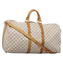 LOUIS VUITTON Damier Azur Keepall Bandouliere 55 Boston Bag N41429 Auth MX269-1