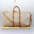 LOUIS VUITTON Damier Azur Keepall Bandouliere 55 Boston Bag N41429 Auth MX269-12