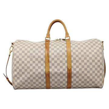 LOUIS VUITTON Damier Azur Keepall Bandouliere 55 Boston Bag N41429 Auth MX269 - 0