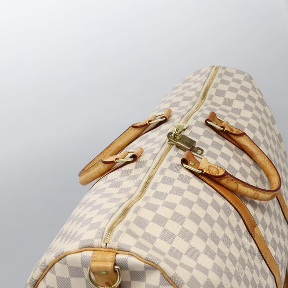 LOUIS VUITTON Damier Azur Keepall Bandouliere 55 Boston Bag N41429 Auth MX269