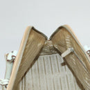 PRADA Hand Bag Canvas Beige Silver Auth MX276-21