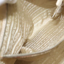 PRADA Hand Bag Canvas Beige Silver Auth MX276-23