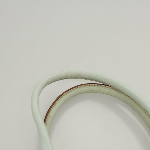 PRADA Hand Bag Canvas Beige Silver Auth MX276