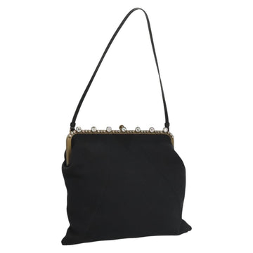Miu Miu Shoulder Bag Leather Black Gold Auth MX290