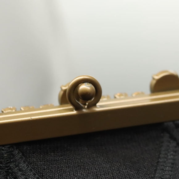 Miu Miu Shoulder Bag Leather Black Gold Auth MX290