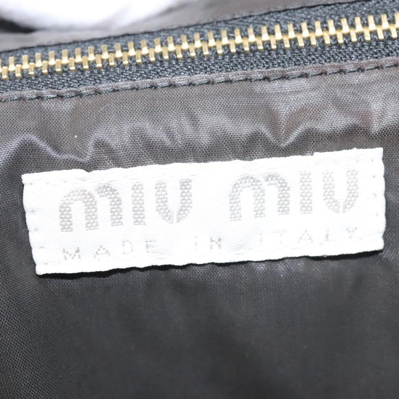Miu Miu Shoulder Bag Leather Black Gold Auth MX290