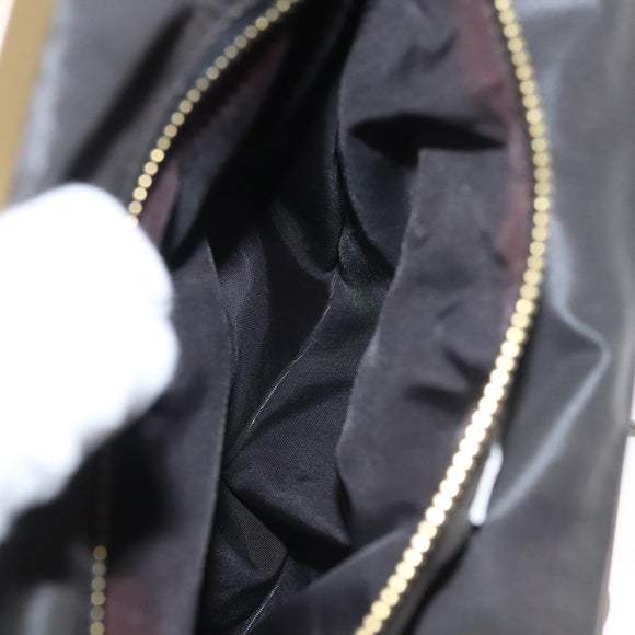 Miu Miu Shoulder Bag Leather Black Gold Auth MX290