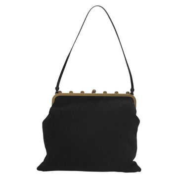 Miu Miu Shoulder Bag Leather Black Gold Auth MX290 - 0