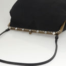 Miu Miu Shoulder Bag Leather Black Gold Auth MX290-6