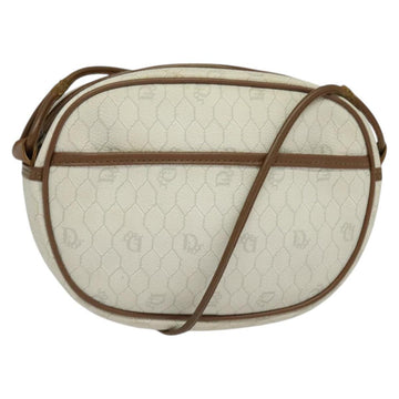 Christian Dior Honeycomb Canvas Shoulder Bag PVC White Auth MX307