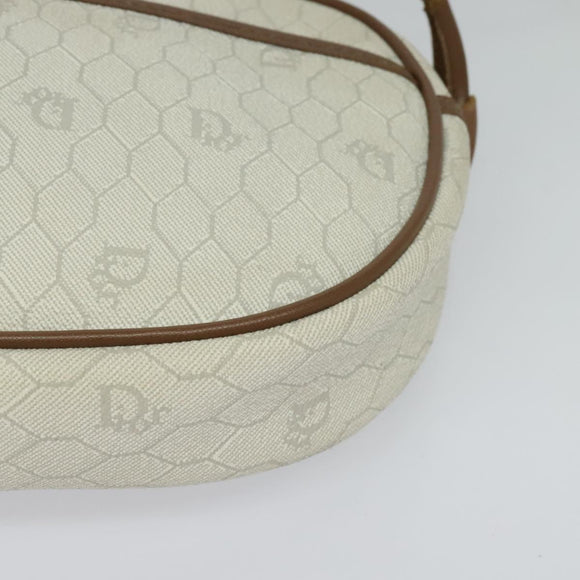 Christian Dior Honeycomb Canvas Shoulder Bag PVC White Auth MX307