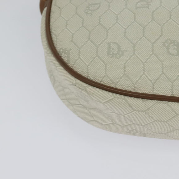 Christian Dior Honeycomb Canvas Shoulder Bag PVC White Auth MX307