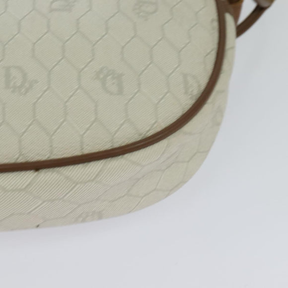 Christian Dior Honeycomb Canvas Shoulder Bag PVC White Auth MX307