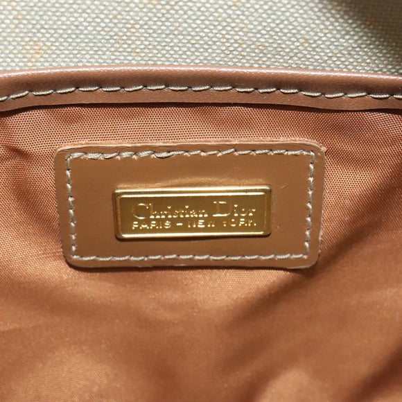 Christian Dior Honeycomb Canvas Shoulder Bag PVC White Auth MX307