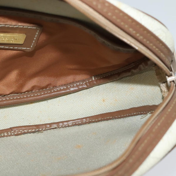 Christian Dior Honeycomb Canvas Shoulder Bag PVC White Auth MX307