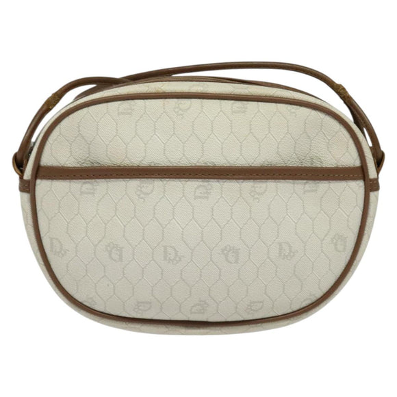 Christian Dior Honeycomb Canvas Shoulder Bag PVC White Auth MX307