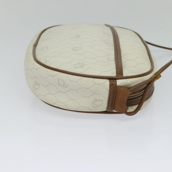 Christian Dior Honeycomb Canvas Shoulder Bag PVC White Auth MX307