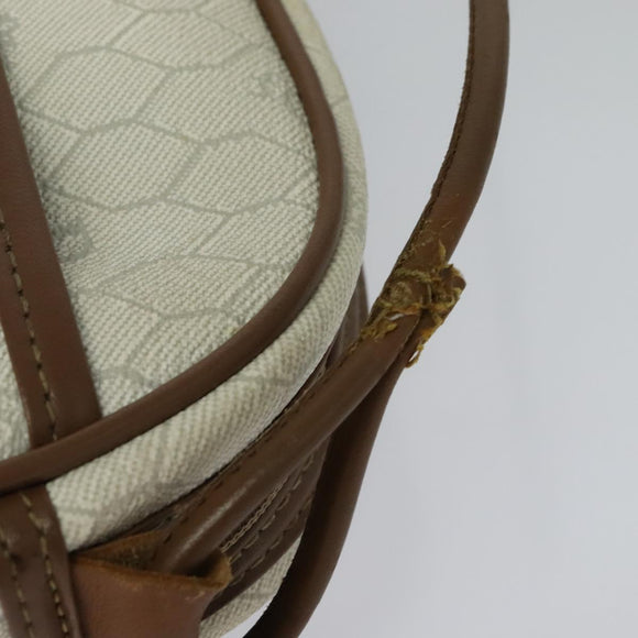 Christian Dior Honeycomb Canvas Shoulder Bag PVC White Auth MX307