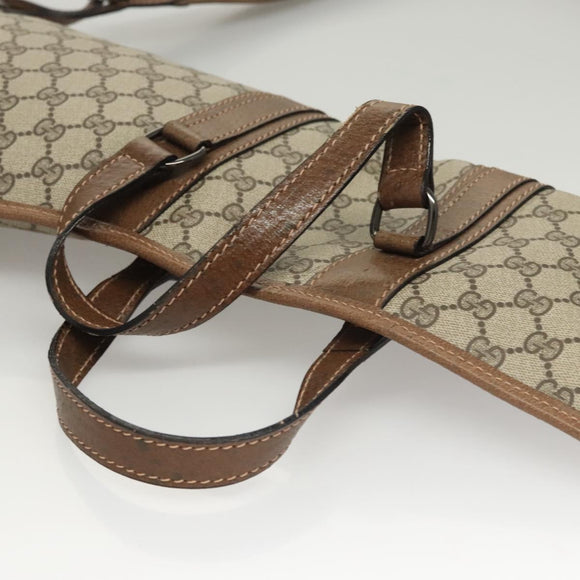 GUCCI GG Supreme GunSlip PVC Beige Auth MX319