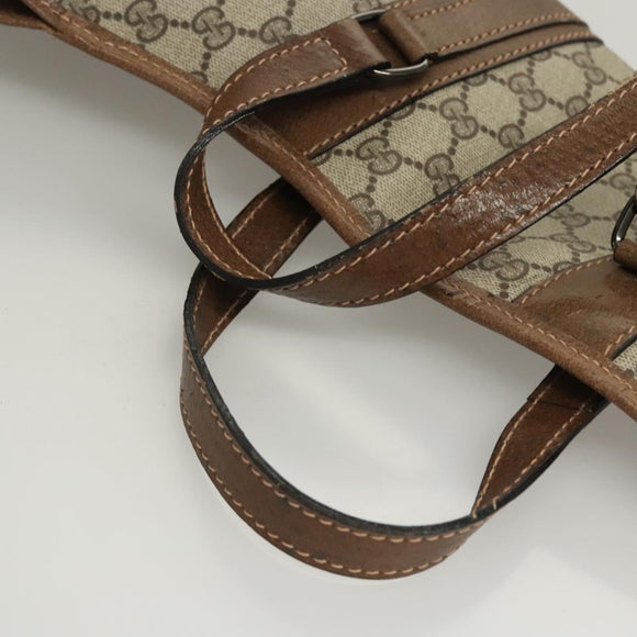 GUCCI GG Supreme GunSlip PVC Beige Auth MX319