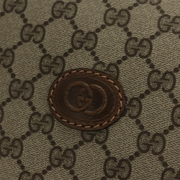 GUCCI GG Supreme GunSlip PVC Beige Auth MX319