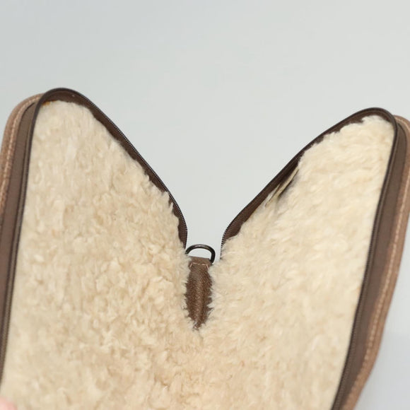 GUCCI GG Supreme GunSlip PVC Beige Auth MX319