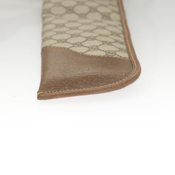 GUCCI GG Supreme GunSlip PVC Beige Auth MX319