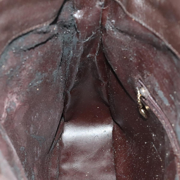 GUCCI Bamboo Shoulder Bag Leather 2way Brown Gold 001 3444 1638 Auth MX324