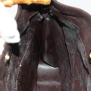 GUCCI Bamboo Shoulder Bag Leather 2way Brown Gold 001 3444 1638 Auth MX324-19