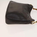 GUCCI Bamboo Shoulder Bag Leather 2way Brown Gold 001 3444 1638 Auth MX324-3