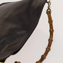 GUCCI Bamboo Shoulder Bag Leather 2way Brown Gold 001 3444 1638 Auth MX324-6