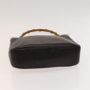 GUCCI Bamboo Shoulder Bag Leather 2way Brown Gold 001 3444 1638 Auth MX324-5
