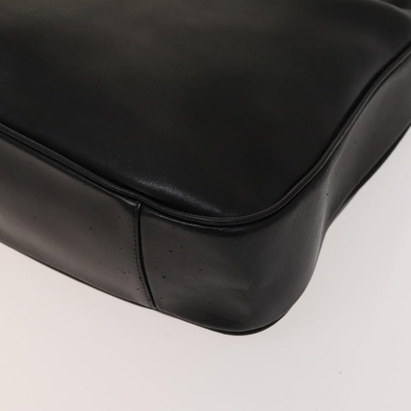 GUCCI Bamboo Shoulder Bag Leather 2way Black Gold 001 1577 Auth MX325