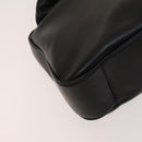 GUCCI Bamboo Shoulder Bag Leather 2way Black Gold 001 1577 Auth MX325-14