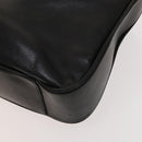 GUCCI Bamboo Shoulder Bag Leather 2way Black Gold 001 1577 Auth MX325-15