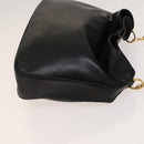 GUCCI Bamboo Shoulder Bag Leather 2way Black Gold 001 1577 Auth MX325-3