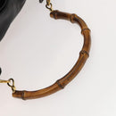 GUCCI Bamboo Shoulder Bag Leather 2way Black Gold 001 1577 Auth MX325-7