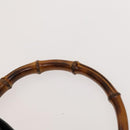 GUCCI Bamboo Shoulder Bag Leather 2way Black Gold 001 1577 Auth MX325-8