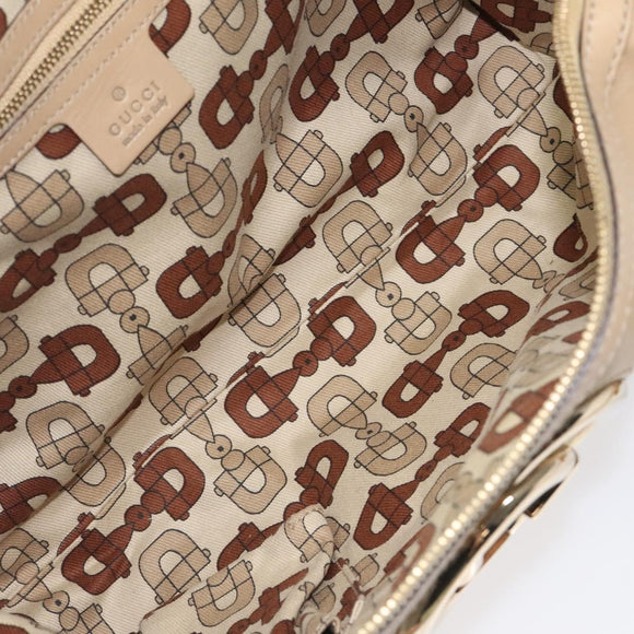 GUCCI GG Canvas Sherry Line Guccissima Bag Leather Beige Gold 170009 Auth MX329