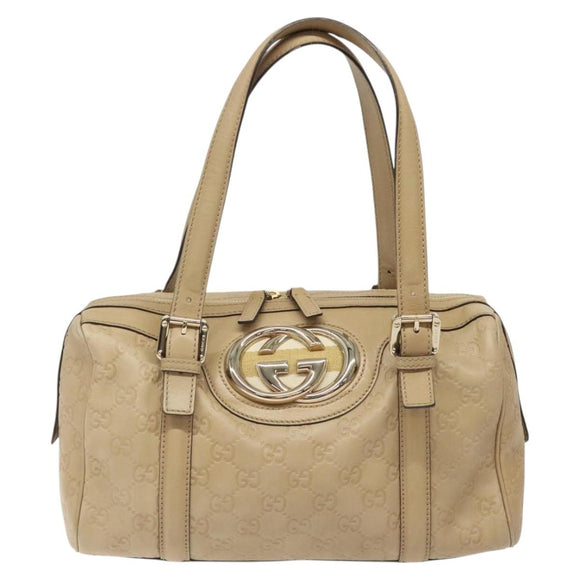 GUCCI GG Canvas Sherry Line Guccissima Bag Leather Beige Gold 170009 Auth MX329