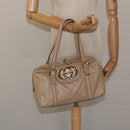 GUCCI GG Canvas Sherry Line Guccissima Bag Leather Beige Gold 170009 Auth MX329-22