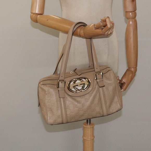 GUCCI GG Canvas Sherry Line Guccissima Bag Leather Beige Gold 170009 Auth MX329