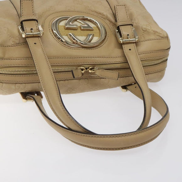 GUCCI GG Canvas Sherry Line Guccissima Bag Leather Beige Gold 170009 Auth MX329