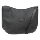 GUCCI Micro GG Supreme Shoulder Bag PVC Black Gold Auth MX332-1